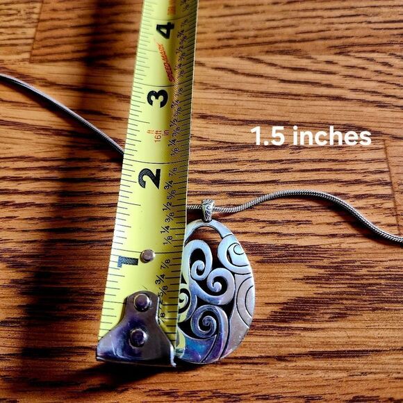BRIGHTON "Mingle" Silver Scroll Pendant Necklace - Picture 7 of 10